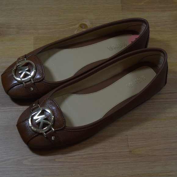 Michael Kors Fulton Brown Leather Ballet Flats 7 M - Picture 2 of 8